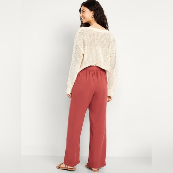 Old Navy High Waisted Playa Wide Leg Pants - SP - Coral - NWT - Picture 2 of 7